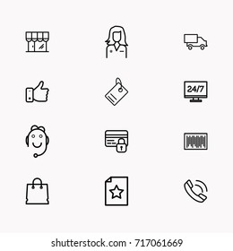 E-commerce line icon set