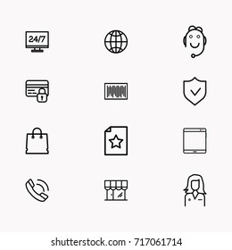 E-commerce line icon set