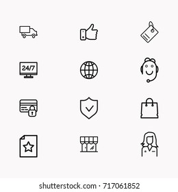 E-commerce line icon set