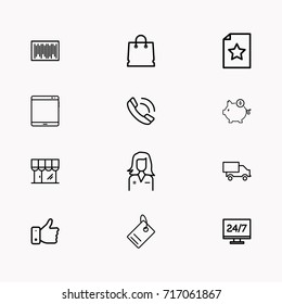 E-commerce line icon set