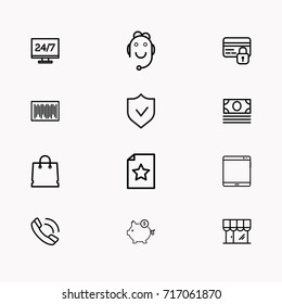 E-commerce line icon set