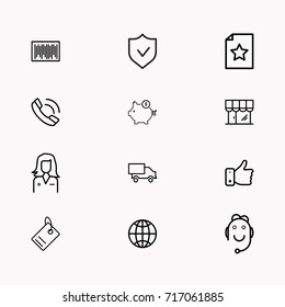 E-commerce line icon set