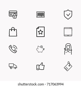 E-commerce line icon set