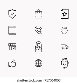 E-commerce line icon set