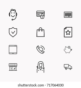 E-commerce line icon set