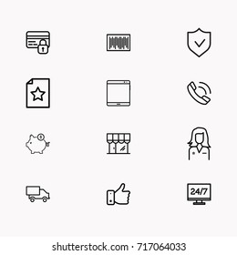 E-commerce line icon set