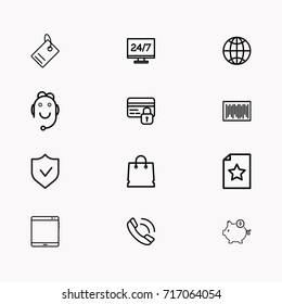 E-commerce line icon set