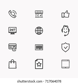 E-commerce line icon set