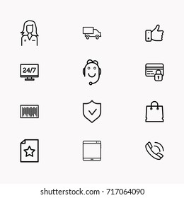 E-commerce line icon set