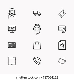 E-commerce line icon set