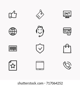 E-commerce line icon set