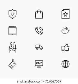 E-commerce line icon set