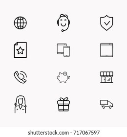 E-commerce line icon set