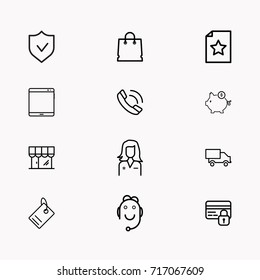 E-commerce line icon set