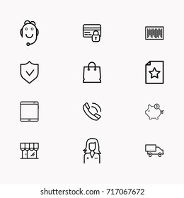 E-commerce line icon set