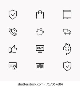 E-commerce line icon set