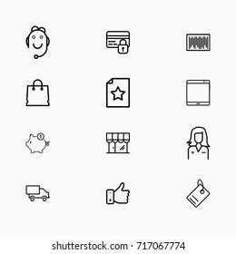 E-commerce line icon set
