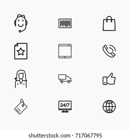 E-commerce line icon set