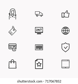E-commerce line icon set