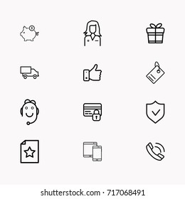 E-commerce line icon set