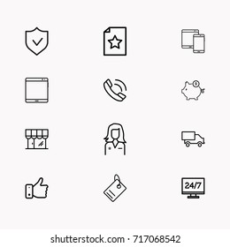 E-commerce line icon set