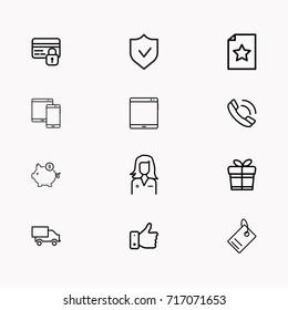 E-commerce line icon set