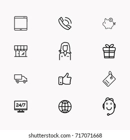 E-commerce line icon set