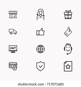 E-commerce line icon set