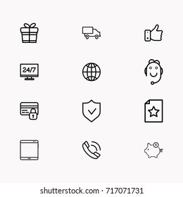 E-commerce line icon set