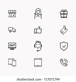 E-commerce line icon set