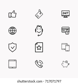 E-commerce line icon set