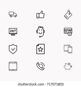 E-commerce line icon set