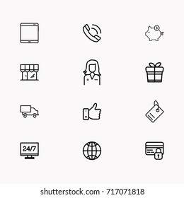 E-commerce line icon set