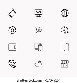 E-commerce line icon set