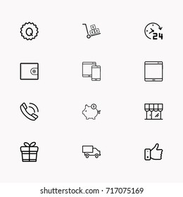 E-commerce line icon set
