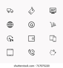 E-commerce line icon set