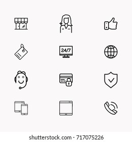 E-commerce line icon set