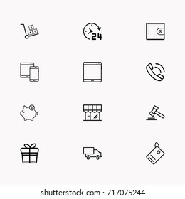 E-commerce line icon set