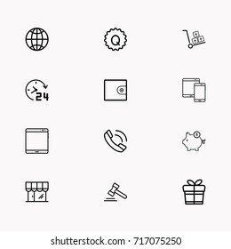 E-commerce line icon set