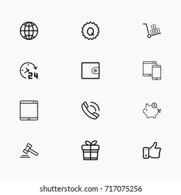 E-commerce line icon set