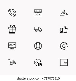 E-commerce line icon set