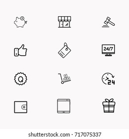 E-commerce line icon set