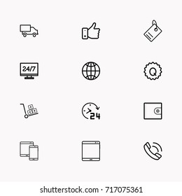 E-commerce line icon set