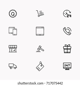 E-commerce line icon set