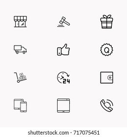 E-commerce line icon set
