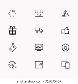 E-commerce line icon set