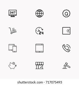 E-commerce line icon set
