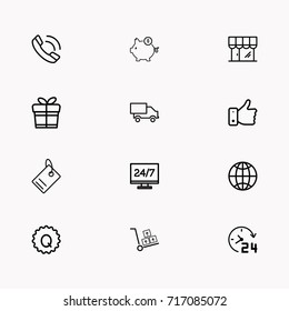 E-commerce line icon set