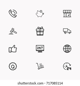 E-commerce line icon set