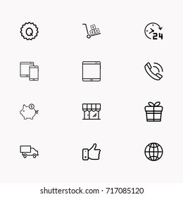 E-commerce line icon set